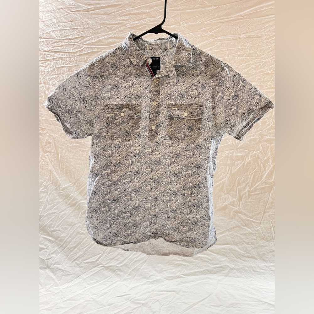 Men’s Half Button-down Bandana-Patterned Shirt